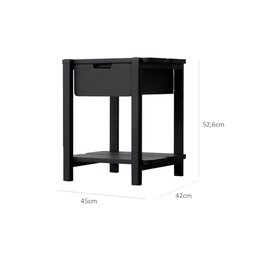 Mesa de Cabeceira Laguna 52,6ax45lx42p em Madeira Cubomob Preto - 5