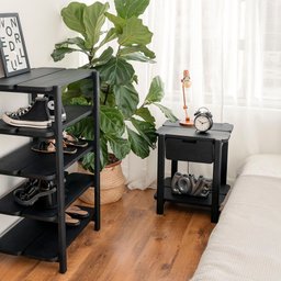 Mesa de Cabeceira Laguna 52,6ax45lx42p em Madeira Cubomob Preto - 2