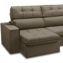 Ver imagem 5 de Sofá 4 Lugares Retrátil Reclinável Chaise Direito 288cm Solin F04 Veludo Marrom Claro - Lyam Decor