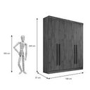 Ver imagem 3 de Guarda Roupa Solteiro 4 Portas 3 Gavetas da Vinci Plus D'doro Cinamomo com Off White