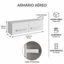 Ver imagem 2 de Armário Aéreo para Geladeira Mara 80cm 2 Portas para Cozinha Cor:branco