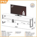 Ver imagem 2 de Rack para Tv até 60 Polegadas 02 Gavetas 220cm Estilo Industrial Freijó Preto Fosco Dalla Costa