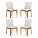 Ver imagem 1 de Kit 4 Cadeiras para Sala de Jantar Estofada Madeira Maciça Cecília