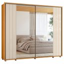 Ver imagem 1 de Guarda Roupa Casal 278cm 2 Portas 8 Espelhos Mya Off/cinamomo Z10 - Mpozenato