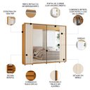 Ver imagem 3 de Guarda Roupa Casal 278cm 2 Portas 8 Espelhos Mya Off/cinamomo Z10 - Mpozenato