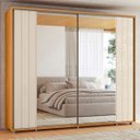 Ver imagem 2 de Guarda Roupa Casal 278cm 2 Portas 8 Espelhos Mya Off/cinamomo Z10 - Mpozenato