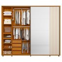 Ver imagem 7 de Guarda Roupa Casal 278cm 2 Portas 8 Espelhos Mya Off/cinamomo Z10 - Mpozenato