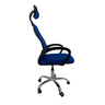 Cadeira Escritório Diretor Oficial Tela Mesh Apoio Nuca - Preto Azul + E-book - 5