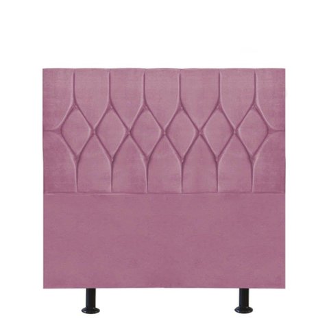Cabeceira Estofada Istambul Capitonê 100cm Solteiro Box Quarto Suede Rosa Bebê - Gat Magazine