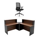 Ver imagem 3 de Balcão de Atendimento em L 120x60cm para Loja e Recepção + Cadeira Ergonômica Netflex Reclinável