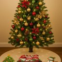 Ver imagem 7 de Saia Tapete Base Árvore de Natal Modelo 6 Decoração Papai Noel Enfeite Natalino Luxo Luvinco