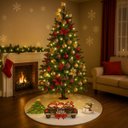 Ver imagem 5 de Saia Tapete Base Árvore de Natal Modelo 6 Decoração Papai Noel Enfeite Natalino Luxo Luvinco