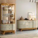 Ver imagem 1 de Aparador para Sala Buffet Ambiente Mônaco e Cristaleira Moss Cumaru Opala – Madetec