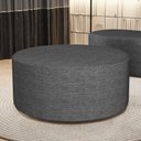 Ver imagem 2 de Puff Redondo Orgânico para Living 90cm Lola W01 Linho Cinza Escuro - Lyam Decor