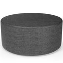 Ver imagem 1 de Puff Redondo Orgânico para Living 90cm Lola W01 Linho Cinza Escuro - Lyam Decor