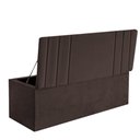 Ver imagem 3 de Calçadeira Baú Recamier Estofada Cama de Solteiro 100cm Grécia Suede Marrom- Mabe Magazine