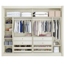 Guarda Roupa Creta 2 Portas Espelhadas 100% Mdf Off White Amêndoa - Móveis Europa - 3