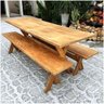 Mesa De Churrasco 2,25m Com 2 Bancos De Madeira Maciça Móveis Rústicos Adelin - 5