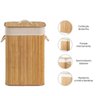 Cesto de Roupa Suja em Bambu com Tampa Banheiro e Lavanderia - 1