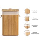 Ver imagem 1 de Cesto de Roupa Suja em Bambu com Tampa Banheiro e Lavanderia