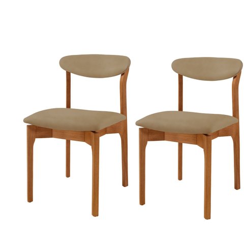 Kit 2 Cadeiras para Sala de Jantar Monaco Madeira Maciça