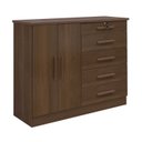 Ver imagem 2 de Cômoda 5 Gavetas e com Chave Tampo e Frente em Mdf Zeus