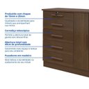 Ver imagem 5 de Cômoda com Sapateira e 5 Gavetas com Chave e Divisória Porta-Treco Tampo MDF Zeus Marrom/Castanho