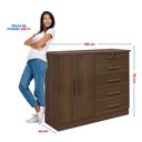 Ver imagem 3 de Cômoda 5 Gavetas e com Chave Tampo e Frente em MDF Zeus Marrom/Castanho
