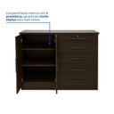 Ver imagem 4 de Cômoda com Sapateira e 5 Gavetas com Chave e Divisória Porta-Treco Tampo MDF Zeus Marrom/Castanho