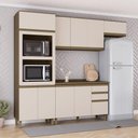 Ver imagem 1 de Cozinha Compacta Lora 10 Portas 5 Prateleiras MDF Marrom Casa 812