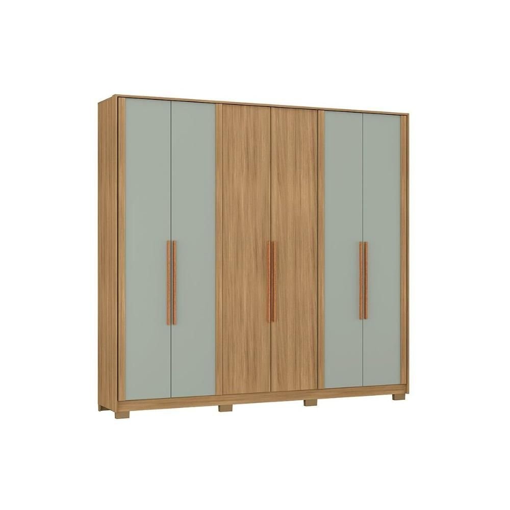 Guarda Roupa Casal 6 Portas Everest Cedro/Salvia Carraro | MadeiraMadeira