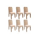 Ver imagem 1 de Kit 6 Cadeiras Sala Jantar Paola Wood 6 Un Carvalho/suede Nude Bege - Cimol