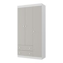 Ver imagem 2 de Guarda-roupa Infantil 92cm 3 Portas e 2 Gavetas Encanto Multimóveis Mp4447 Branco/off White Branco/