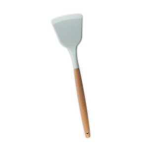ESPÁTULA DE SILICONE COM CABO DE MADEIRA - OIKOS