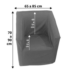 Capa Poltrona Ferradura Quadrada:grafite