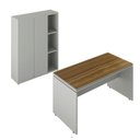 Ver imagem 2 de Conjunto de Escritório Office 2 Peças Mesa e Armário Hera - Via Nossa - Fendi e Freijó