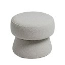 Ver imagem 2 de Puff Decorativo Redondo Liz Sala de Estar Bouclé Cinza Claro - Nexta Casa