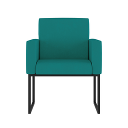 Poltrona Cadeira Decorativa Recepção Base de Ferro Dourada Cor:azul Turquesa - 2