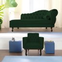 Ver imagem 1 de Kit Diva Recamier Diana 140cm Lado Esquerdo e 01 Poltrona Classic Suede - Doce Sonho Móveis RECAMIER