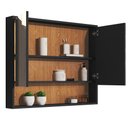 Ver imagem 2 de Armário Banheiro Superior Aéreo Eros 2 Portas Preto Nature