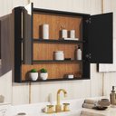 Ver imagem 4 de Armário Banheiro Superior Aéreo Eros 2 Portas Preto Nature