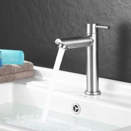 Torneira Lavatório Banheiro Mesa Aço Escovado Inox 304 1/4 - 2