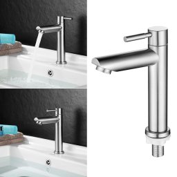 Torneira Lavatório Banheiro Mesa Aço Escovado Inox 304 1/4 - 5