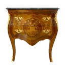 Ver imagem 1 de Cômoda Clássica 2 Gavetas com Tampo em Mármore 76x88x45