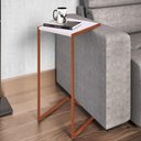 Ver imagem 1 de Mesa de Apoio Lateral Industrial - Branco/Cobre