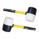 Ver imagem 1 de Martelo Borracha Obra Kit 2 Uni Mercenaria Ergonomico Assentar Ladrilho Taco Piso Ceramica Chao Move