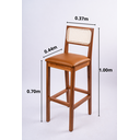 Ver imagem 4 de Banqueta Alta em Madeira Maciça no Courino