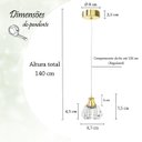 Ver imagem 6 de 3 Pendente de Cristal para Quarto Metal Dourado G9 Bet13