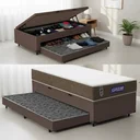 Ver imagem 1 de Cama Box Baú com Colchão Gazin de Molas Ensacadas One Face Air Light + Auxiliar de Espuma Solteiro