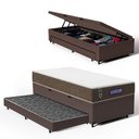 Ver imagem 2 de Cama Box Baú com Colchão Gazin de Molas Ensacadas One Face Air Light + Auxiliar de Espuma Solteiro